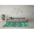thumbnail image 3 of Ahgly Company Indoor Rectangle Abstract Turquoise Blue Contemporary Area Rugs, 7' x 9', 3 of 4
