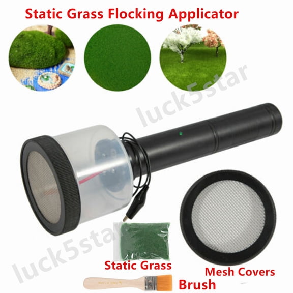 Static Grass Applicator Kit, 5000V Electrostatic Flocking Machine for Model Scenery, Diorama & Railroad Layouts