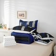 thumbnail image 6 of Castle Fairy Twin 7-Piece Zebra Leopard Print Comforter Set - Black Blue Bedding, 6 of 8