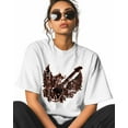 thumbnail image 2 of Women's Graphic T-Shirt White 2XL Women's Tops ROCK Crew Neck Short Sleeve Shirts for Women, 2 of 3