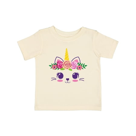

Inktastic Cute Unicorn Cat Face with Flowers Gift Baby Girl T-Shirt
