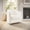 Cream Boucle, variant on Emma + Oliver Cole Club Style Barrel Accent Chair with 360° Swivel Brushed Gold Vinyl Wrapped Base and Black Faux Leather Upholstery with Brass Nail Head Trim