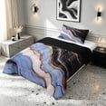 thumbnail image 2 of Manfei Aesthetic Marble Twin Comforter Sets, Marbling Metallic Bedding Set, Blue, Black and Gold, Black Reversible 2-Piece, 1 Comforter and 1 Pillowcase, 2 of 6