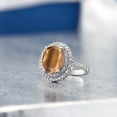 thumbnail image 4 of Gem Stone King 2.36 Ct Oval Brown Tiger Eye 925 Sterling Silver Ring (Size 7), 4 of 4