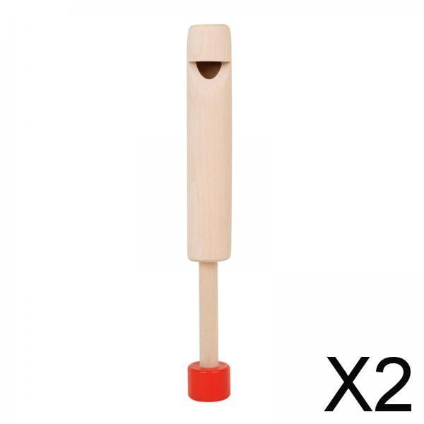 Tobogán de Madera Silbato Juguete Creatividad Diversión para Niños de 3 a 10 Años Mango Rojo 2 Piezas Hugo