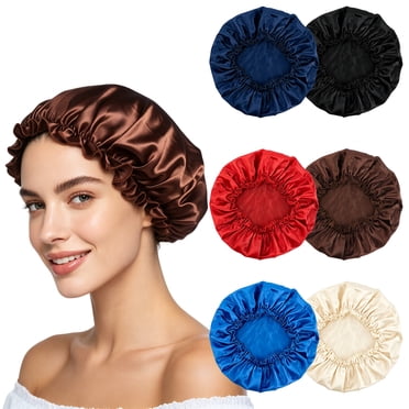 WSNIJFU 6 Pieces Sleep Cap Satin Bonnet Sleeping Hat Soft Elastic Night Hair Cover for Women Girls