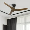 thumbnail image 4 of Bestco  50"  Modern Smart Ceiling Fan with Remote Compatible with Alexa Google Voice App Control, Semi Flush Mount Indoor 6 Speed Reversible Fandelier, Walnut, 4 of 10