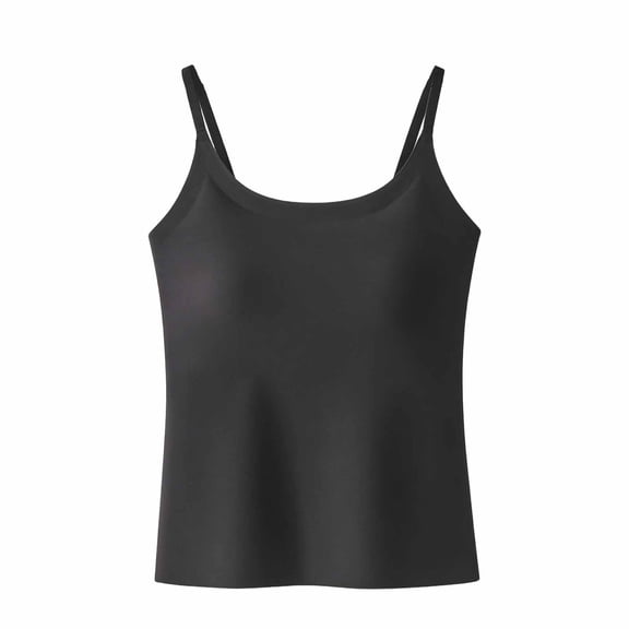 Raeneomay Women's Ice Silk Seamless Shapewear Camisole, Tummy Control Built-in Bra Cami Tanks Slimming Body Shaper Tank Top