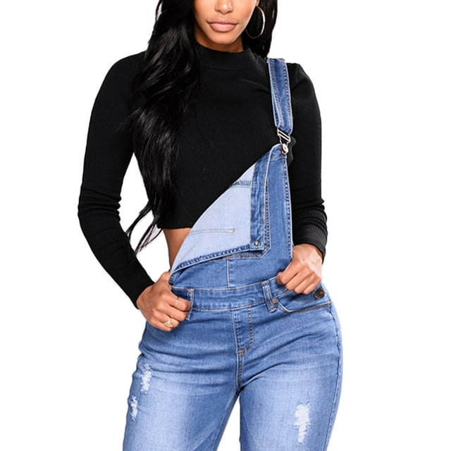 JDinms Salopettes en Denim pour Femmes Juniors