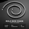 thumbnail image 6 of ChainsProMax 8mm Men Necklace Box Chain 14K Gold Plated Stainless Steel Chain Necklace for Men Jewelry Gift for Father, 6 of 7