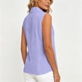 thumbnail image 5 of Yievot Womens Button Down Sleeveless Shirt with Pockets Collared Casual Summer Office Workwear Tops, 5 of 8