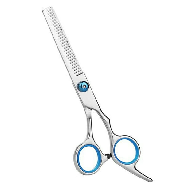 Tijeras de depilar de acero inoxidable - Empuñadura desplazada, inserciones de goma, 17cm - Texturizar/Recortar, para peluquería/uso doméstico