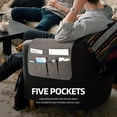 thumbnail image 3 of GoXteam Sofa Chair Armrest organizer with 5 Pockets Armchair Caddy For Smart Phone, Book, Magazines, Ipad (Wine Red, 34"x12.6"), 3 of 7
