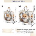 thumbnail image 3 of Fox Leaves Fruit Circle Corduroy Tote Bag Handbag Large Messenger Bag Shoulder Crossbody Zipper Bag Purse, 3 of 8