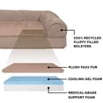thumbnail image 4 of Furhaven Cama de gel refrescante para perros grandes con refuerzos extraíbles y funda lavable, para perros de hasta 125 libras - Sofá de felpa y gamuza - Almendra, Jumbo Plus/XXL, 4 of 5