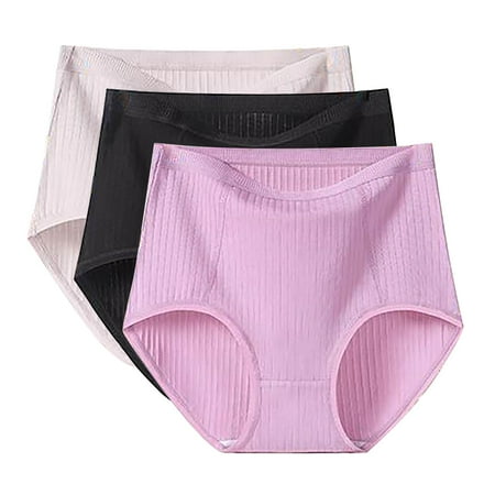 Hamky Womens Underwear Cotton Underwear 3PC Plus Size Briefs XL 6XL High Waisted Briefs Ladies Underwear Full Coverage Underwear For Women Multipack High Waisted Underwear Panties for Women Purple 4XL