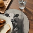 thumbnail image 4 of Round Placemats Cow Sits on The Toilet 15 inch Set of 2 Table Mats for Dining Table Funny Cow Heat Resistant Non-Slip Kitchen & Home Decorative Place Mat Set, 4 of 8
