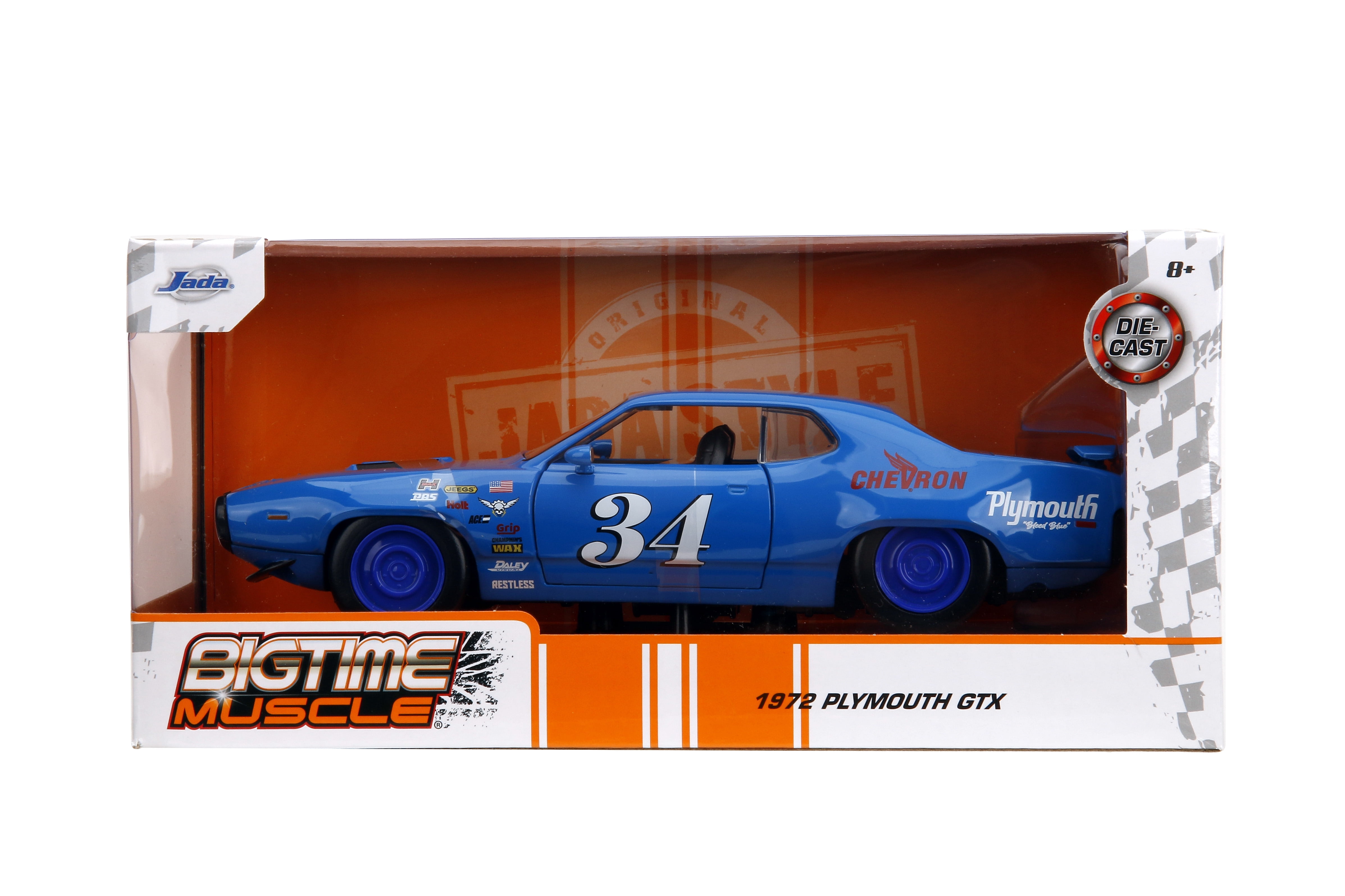 Jada 1972 Plymouth GTX Blue Diecast Car 1:24 Scale - Walmart