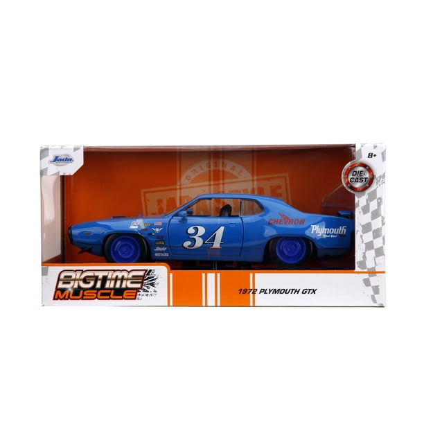 Jada 1972 Plymouth GTX Blue Diecast Car 1:24 Scale - Walmart