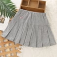 thumbnail image 2 of MeetoTime Baby Girls Clothes 1-9 Years Elastic Waist Pleated Skirt Solid Color Cotton Princess Dress for Girls, 2 of 3