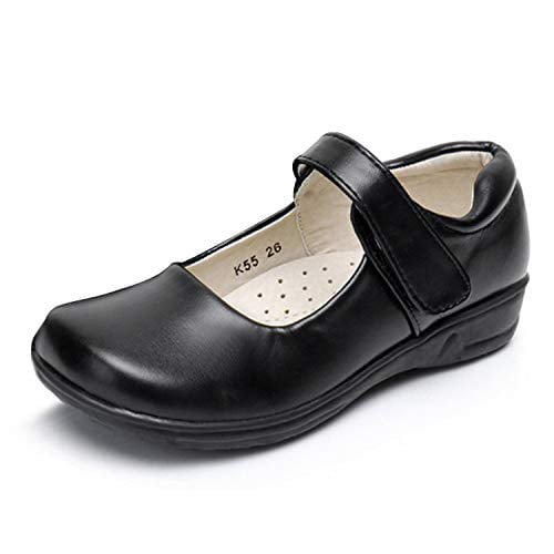 Akk Girls Mary Jane School Uniform Shoes Strap Dress Uniform Flats Black Toddler/Little Girl/Big Girl