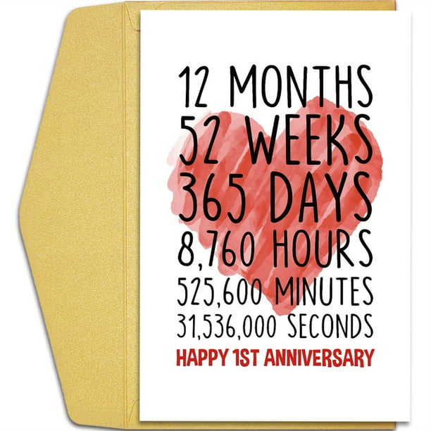 Uuowzo Wedding Anniversary Card 365 Day Commemorative Card Envelope for Valentine'S Day Home Setting, Multicolor