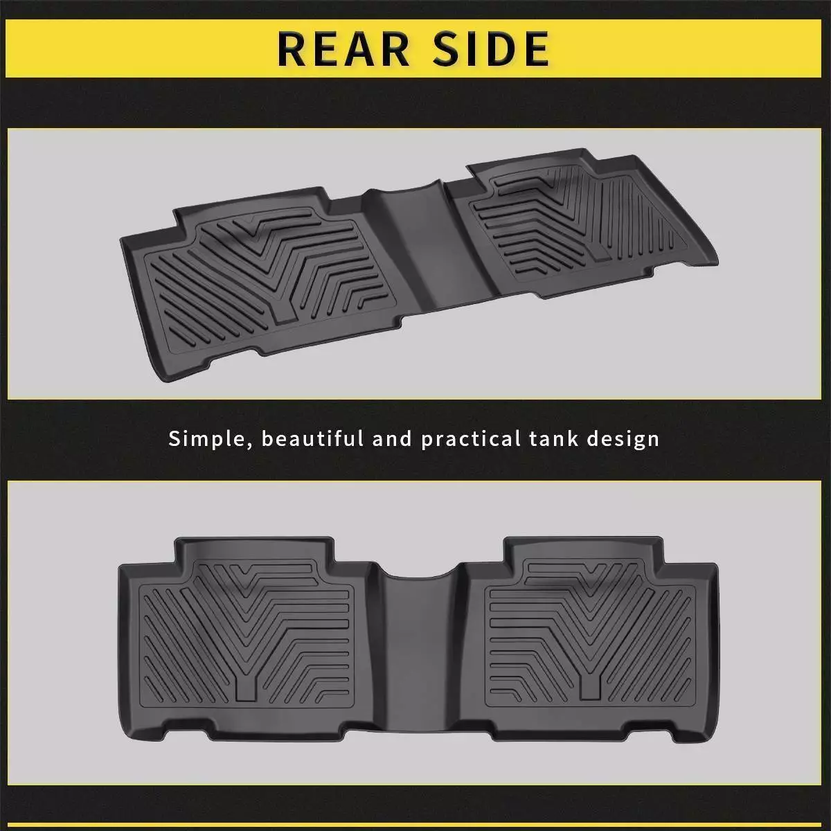 RVNI All Weather TPE Rubber Front and Rear 3-Piece for 2013-2018 Toyota RAV4 Floor Mats Set
