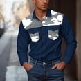 thumbnail image 4 of Mens Printed Dress Shirts Long Sleeve Regular Fit Button Down Shirt Casual Double Pockets Workwear Shirt Blouse, 4 of 6