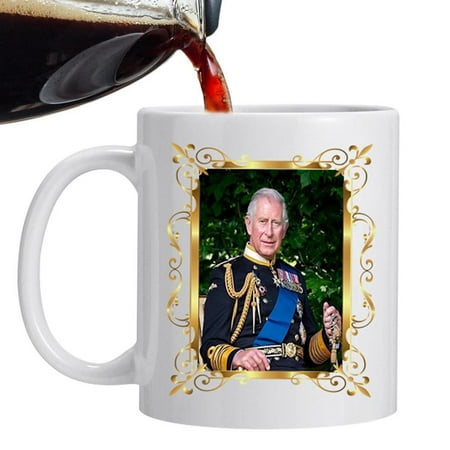 

Lucybak Charles III Cup Memorable Charles Hot Coffee Mug 350ml King Cup Coffee Mug Ceramic Political Gift 2023 King Of England His Royal Majesty current