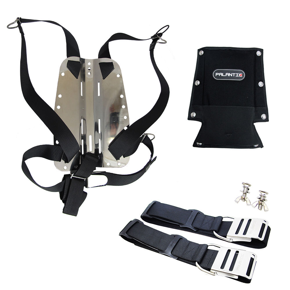 Tech Diving Stainless Steel Backplate w/ Harness System + Backpad + Tank Belt - image 3 of 3
