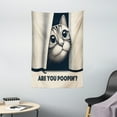 thumbnail image 2 of Ambesonne Cat Tapestry Wall Hanging, Are You Poopin' Retro Funny, 40"x60", Dark Blue Ivory, 2 of 3