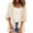 Beige, variant on Noarlalf cardigan sweaters for women Women Mesh Panel 3/4 Bell Sleeve Pure color Chiffon Casual Loose Kimono Cardiganwomen's fashion