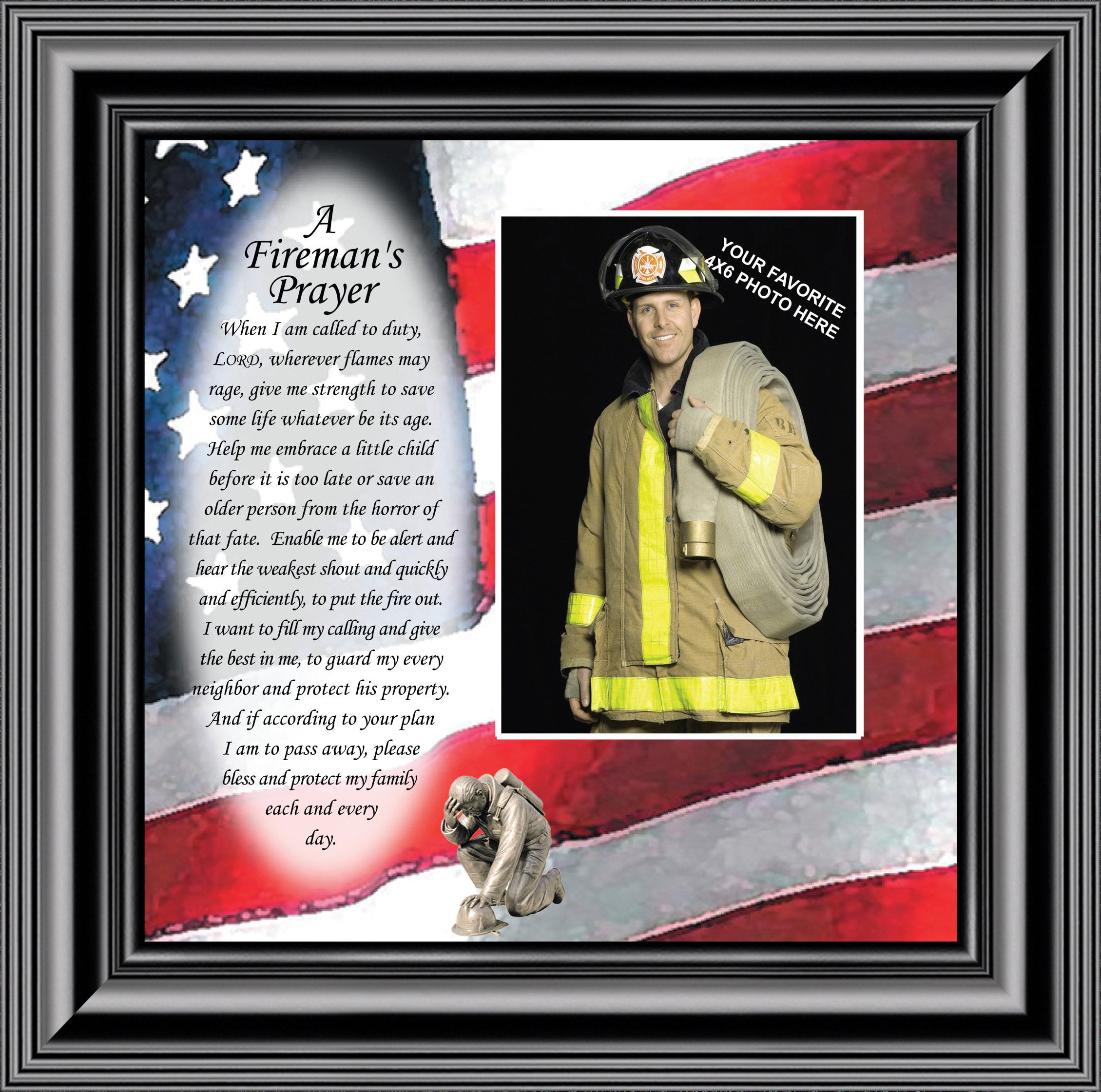 Fireman Personalized Picture Frame Gift For Firefighter 10x10 6795