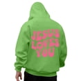 thumbnail image 2 of Christian Jesus Hoodies Mens Faith Religious Graphic Hooded Sweatshirt Spirng Fall Pullover Tops Green M, 2 of 7