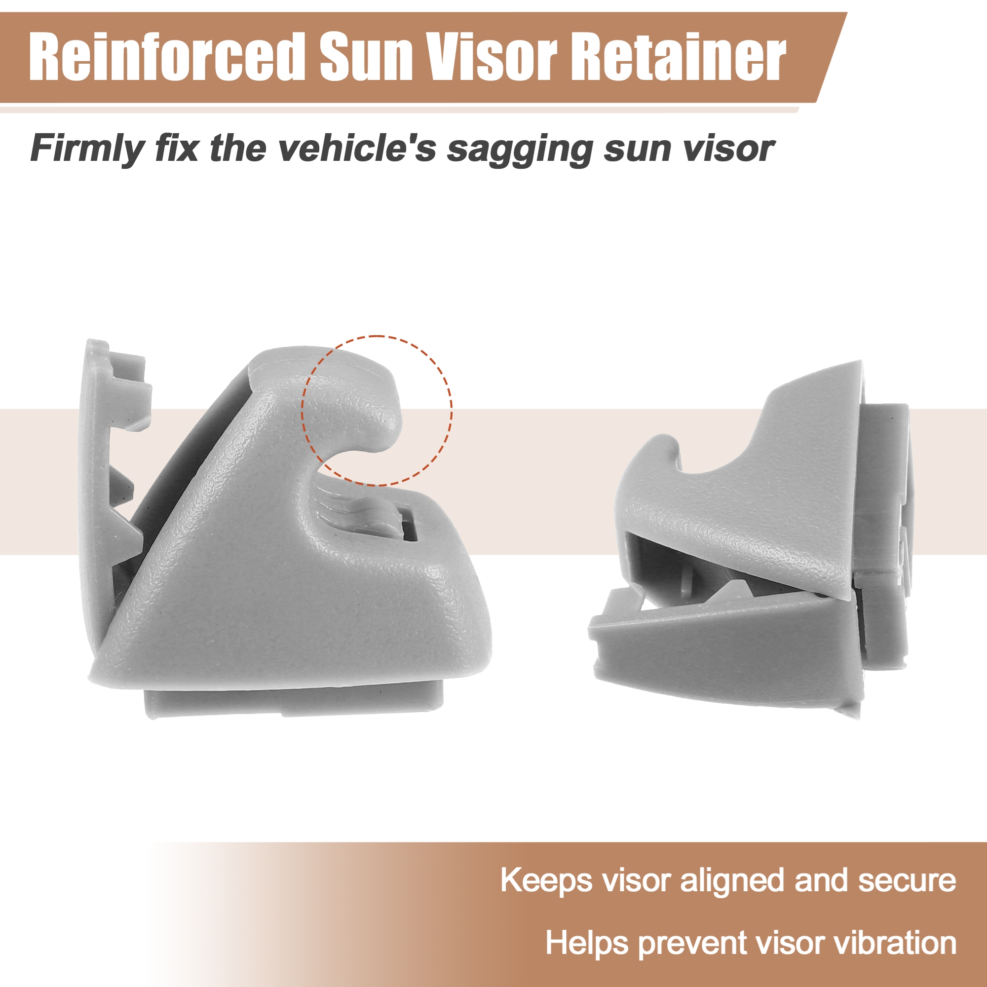 Unique Bargains 2pcs Sun Visor Support Clip for Chevrolet Cruze Sonic Spark for Buick Gray