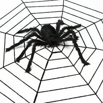 HOWAF Halloween Spider Web and Spider Decorations, 126 inch Halloween Spider Web  29.5 inch Halloween Spider, Outdoor Spider Web Decoration, Giant Spider Web& Spider