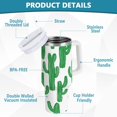 thumbnail image 2 of Yayeee 40oz Double-Wall Insulated Stainless Steel Tumbler with Handle Bottle, Cactus Pattern, 2 of 8