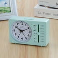 thumbnail image 6 of Square Quartz Alarm Clock Battery Operated with Silent Sweep Movement and Dual Analog Digital Display for Desk and Nightstand, 6 of 6