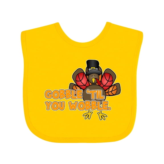 Inktastic Gobble Til' You Wobble Boys or Girls Baby Bib