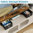 thumbnail image 3 of 45" Large TV Riser with Fabric Drawers for 32-60 inch TV, TV Stand Riser with Steel Legs, Tabletop TV Riser Shelf, Monitor Stand Riser for Home Office, Rustic Brown, 3 of 7