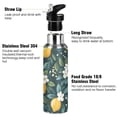 thumbnail image 3 of Yayeee 20oz Insulated Water Bottle Double Wall Stainless Steel with Flip Straw Lid, Yellow Lemons, 3 of 7