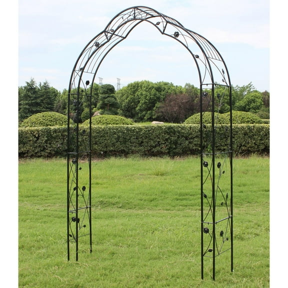 imerelez Metal Garden Arch Assemble Freely with 8 Styles Garden Arbor Trellis Climbing Plants Support Rose Arch Black