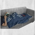thumbnail image 5 of Saying Soft Flannel Fleece Throw Blanket, Nautical Themed Make a Wish upon a Starfish Text, Cozy Plush for Indoor and Outdoor Use, 70" x 90", Dark Sky Blue Slate Blue, by Ambesonne, 5 of 5