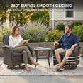 thumbnail image 2 of POCASSY 5 Pieces Patio Furniture Set, Wicker Patio Conversation Set with Swivel Rocking Patio Chairs, Outdoor Couch, Deep Seat Patio Set with Glass Top Coffee Table for Outside in Gray, 2 of 11