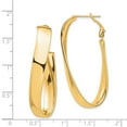 thumbnail image 3 of Auriga Fine Jewelry 14K Yellow Gold 7mm Twisted Oval Hoop Earrings for Women, 3 of 5