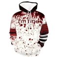 thumbnail image 4 of Sudadera con capucha para hombre de Halloween con estampado 3D de calavera con sangre goteante, sudadera con capucha fina unisex con estampado de letras y festival de terror de moda de otoño, 4 of 4