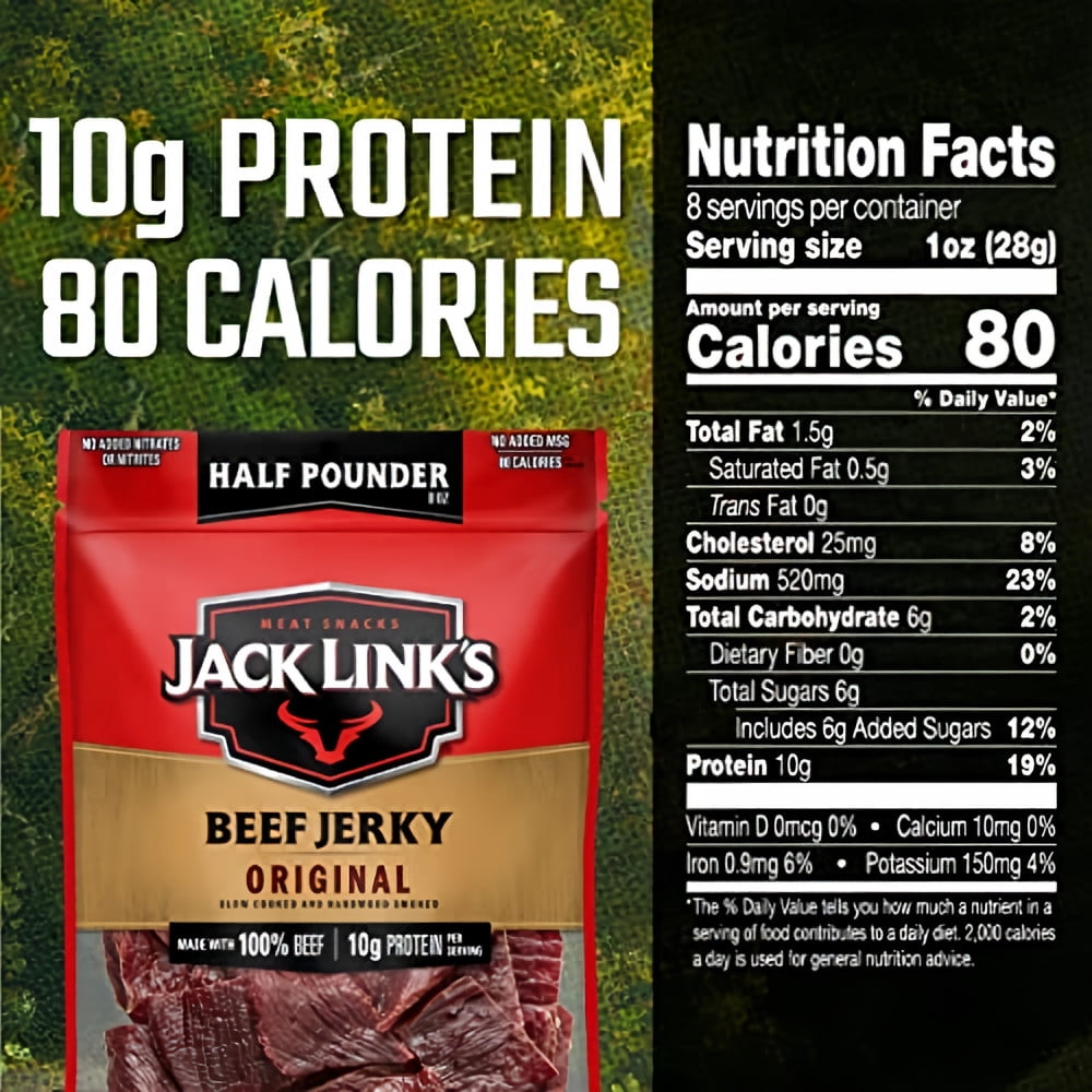 Jack Link's Original Beef Jerky Mega Pack, 8 Oz. (Pack of 24)