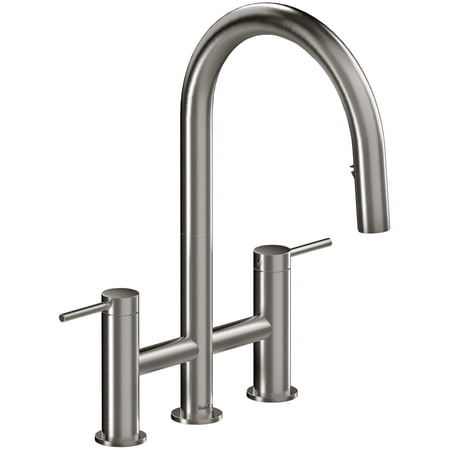 Riobel Az400 Azure 1.5 GPM Widespread Bridge Pull Down Kitchen Faucet - Stainless Steel