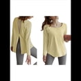 thumbnail image 3 of Camisetas Deportivas de Larga para Mujer, con Protección Solar UPF 50+, para Correr, Gimnasio, Secado Rápido Amarillo de Ganso L, 3 of 7