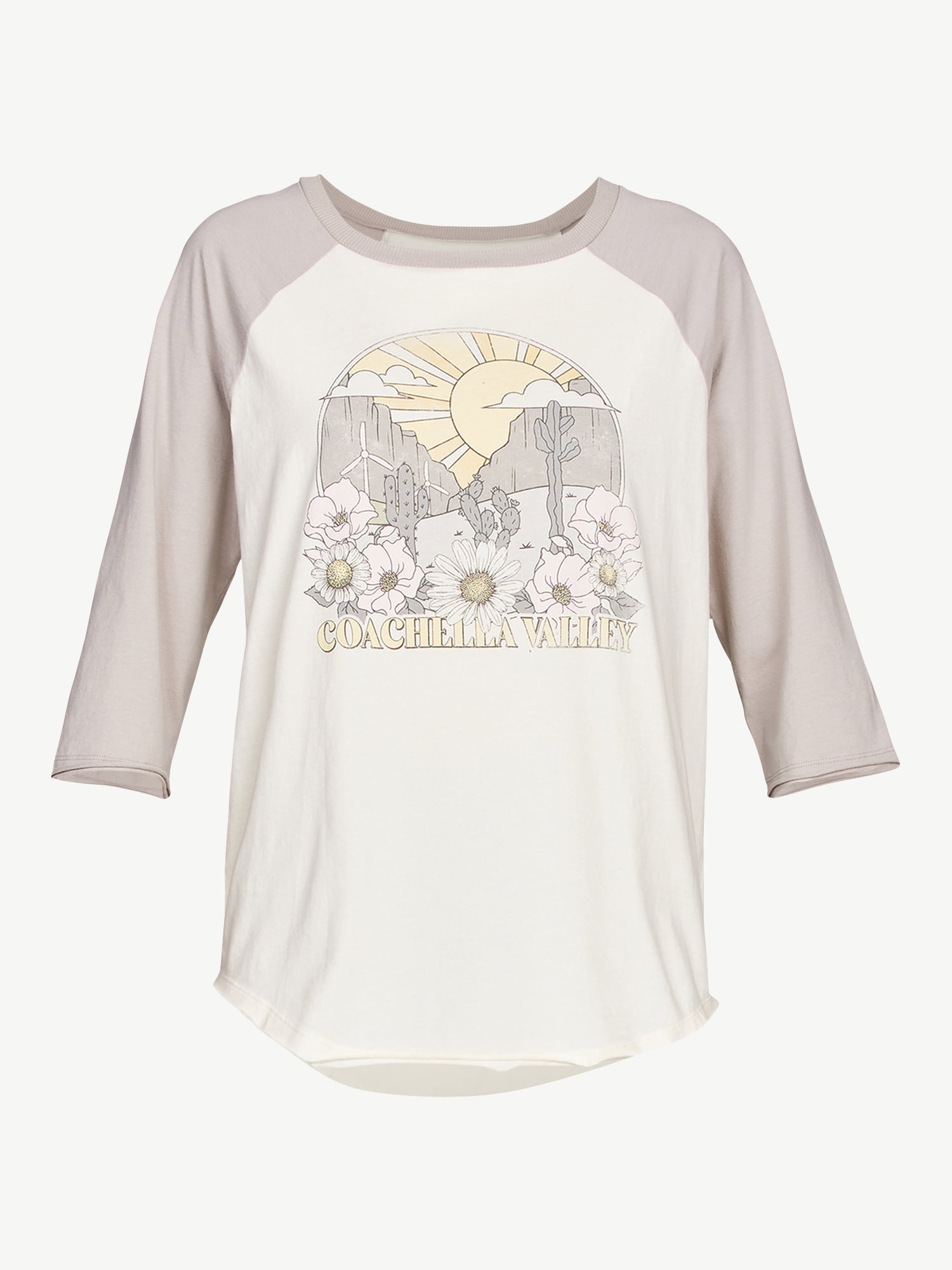 Scoop 3/4 Sleeve Graphic Raglan Relaxed Fit T-Shirt (Women's) 1 Pack
